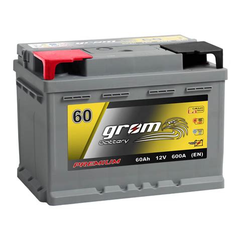 Akumulator GROM Premium 60Ah 600A EN Lewy Plus