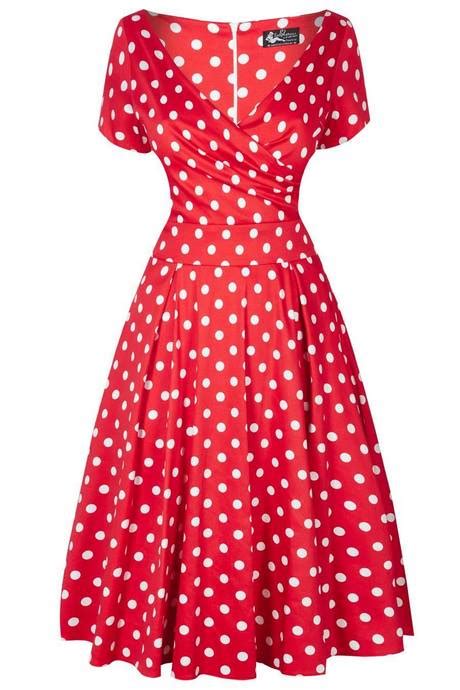 Robe Vintage Rouge à Pois Blanc