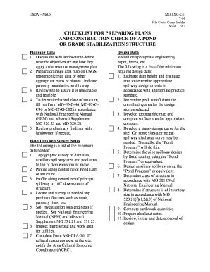 Fillable Online Nrcs Usda USDA NRCS MO ENG C41 Sheet 1 Of 3 CHECKLIST