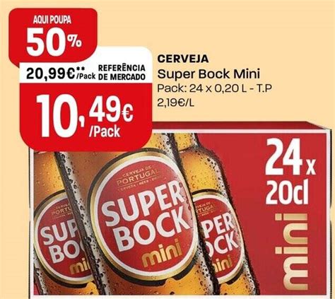 Promoção CERVEJA Super Bock Mini Pack 24x0 20L em Intermarché