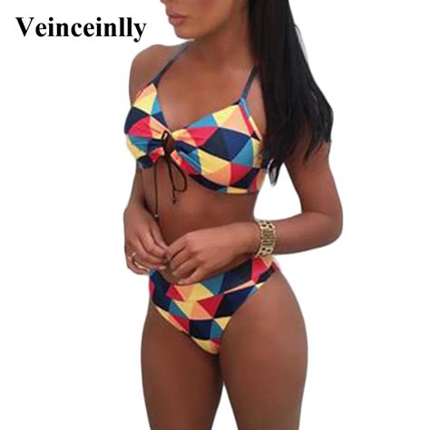 Sexy Halter Bather Bikini Set Lace Up Swimwear Female Two Pieces