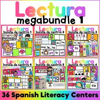 Spanish Literacy Center Mega Bundle By The Bilingual Rainbow Tpt