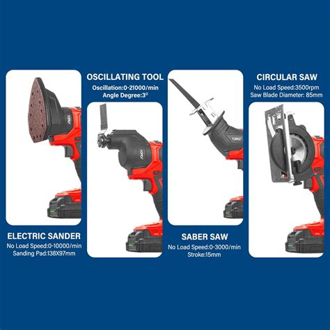 Topex 20v 5 In1 Power Tool Combo Kit Cordless Drill Driver Sander Electric Saw