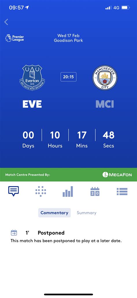 Everton app saying match postponed... can anyone confirm this? : r/Everton