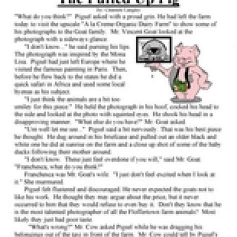 The Puffed Up Pig Reading Comprehension Worksheet Reading