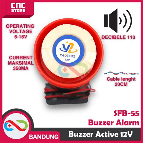 Jual BUZZER SPEAKER ACTIVE ALARM 12V HIGH DECIBEL SIRINE ALARM Shopee