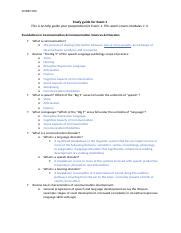 Exam1 StudyGuide Docx COMD 500 Study Guide For Exam 1 This Is To Help