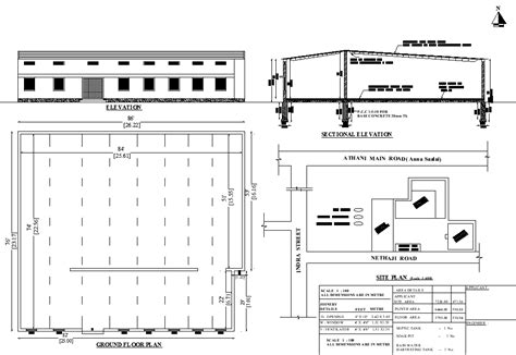 86 X76 Factory Building Ground Floor Blueprint Plan Is Given In This