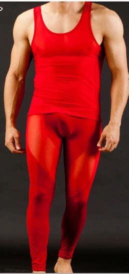 1set Transparent Mesh Patchwork Men Long Underwear Sex Clothing Long