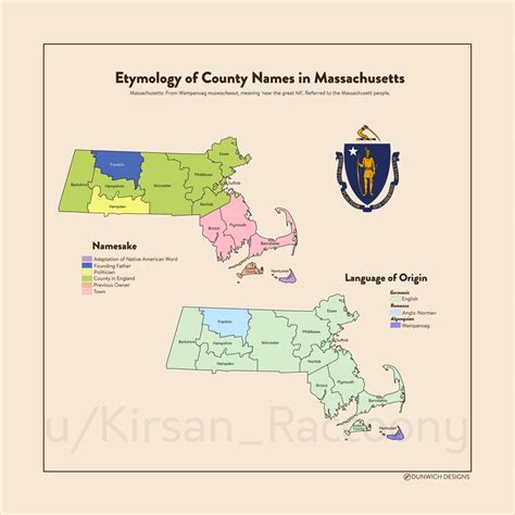 Etymology of County Names in Massachusetts. ... - Maps on the Web