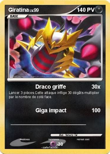 Pok Mon Giratina Draco Griffe Ma Carte Pok Mon