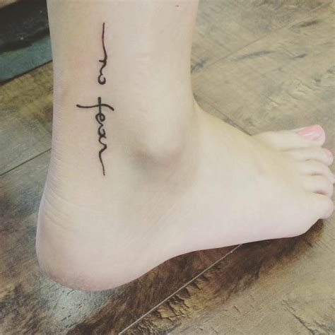 Ankle Tattoo Saying No Fear