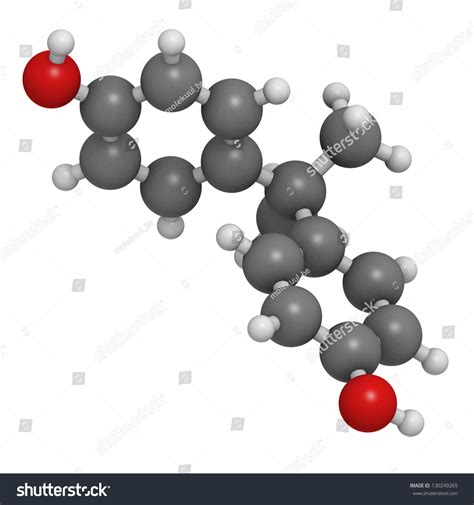 Bisphenol Bpa Plastic Pollutant Molecule Chemical Stock Illustration