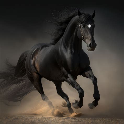 Running Black Horse Wallpaper