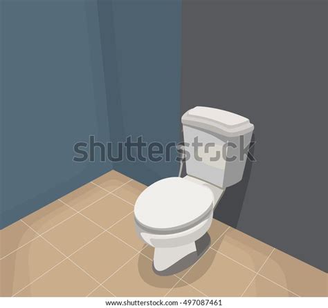 Flush Toilet Scene Vector Home Interior Stock Vector Royalty Free