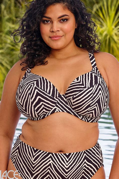 Elomi Swim Fiji Falls Bikini Beha Plunge J N Cup Black Lace Lingerie Nl