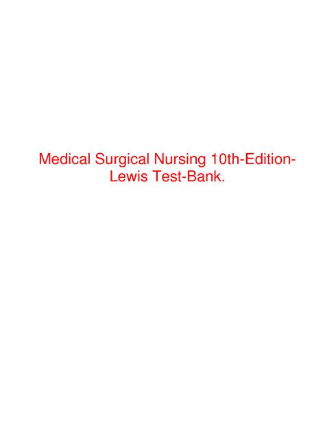 Solution Medical Surgical Nursing Th Edition Lewis Test Bank Studypool