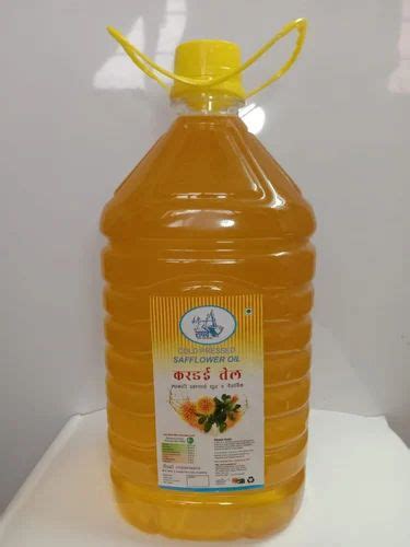 Mono Saturated Low Cholesterol 5 L Cold Pressed Safflower Oil Liquid