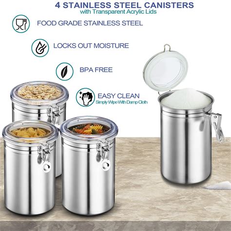 Buy Homeaid Stainless Steel Canister Set Airtight Food Storage