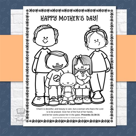 Mothers Day Worksheets Bible Activity Pages For Kids Kids Bible Teacher