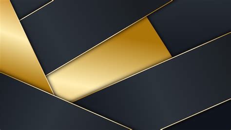 Fundo Abstrato Preto E Dourado De Luxo Vetor Premium