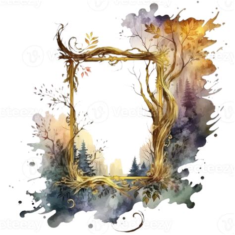 Enchanted Forest Frame Woodland T Shirt Design Transparent Background