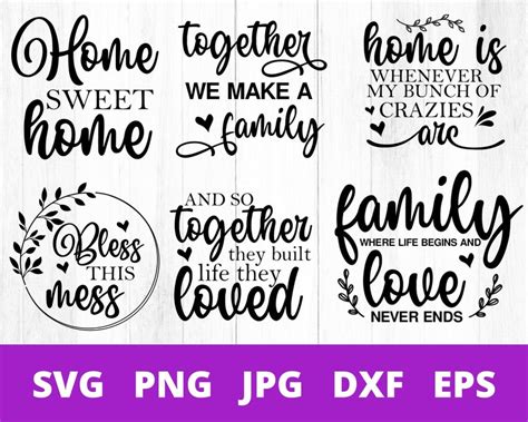 Family Quotes Svg Bundle, Family Svg Bundle, Farmhouse Svg, Family Sign ...