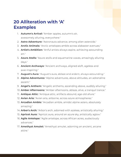 Alliteration With A Examples How To Write Pdf Tips