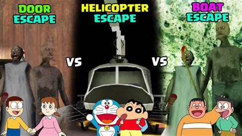 Granny Chapter 2 Helicopter Escape Vs Door Escape Vs Boat Escape With