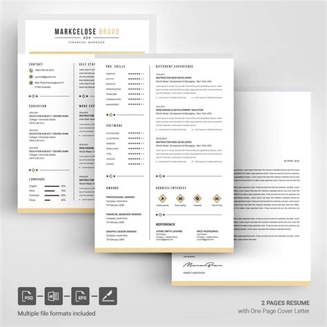 Curriculum Vita Resume Cv Design Template Instant Download Editable