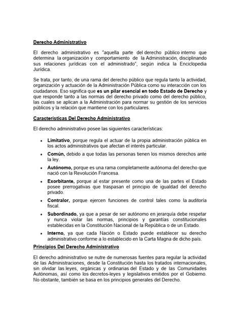 Derecho Administrativo Pdf Ley Administrativa Regulación