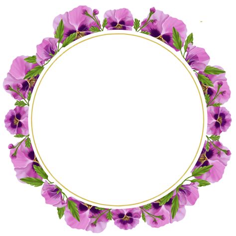 Quadro Floral Rosa Círculo Png Círculo Floral Moldura Floral Imagem