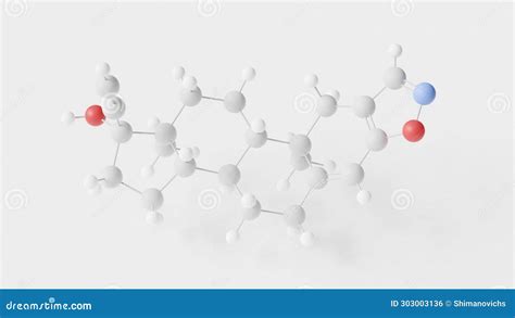 Molécula De Danazol 3d Estructura Molecular Bola Y Palo Modelo Fórmula