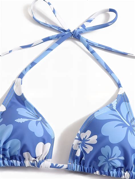 Ripley BIKINI MUJER AZUL FLOWERS LOLITAS CON PAREO
