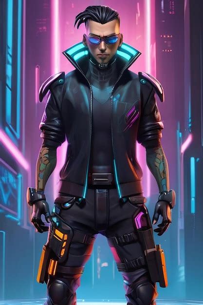 Premium Photo Engaging Cyberpunk Character Vector Art For Marketing