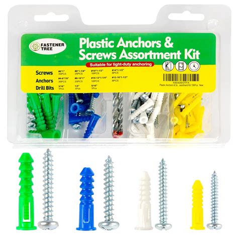 Drywall Anchors And Screws Kit Pcs Plastic Wall Anchors Assortment