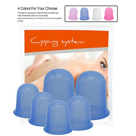 2019 Hot Sell 6PCS Silicone Vacuum Massage Cup Set Big Silicone Suction