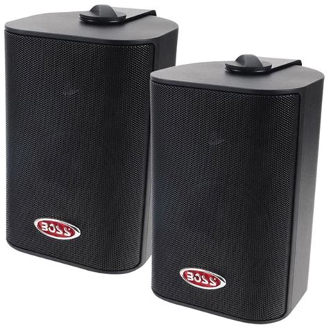 Boss Audio Mr4 3b 200 Watt Indoor Outdoor Weatherproof 3 Way Speaker System Black Pair