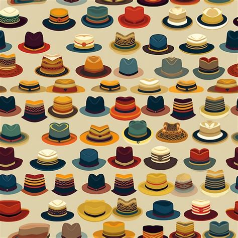 Premium AI Image A Close Up Of A Bunch Of Hats On A Table Generative Ai