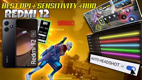 Redmi 12 5G Free Fire Best Auto Headshot Dpi Hud Sensitivity Setting