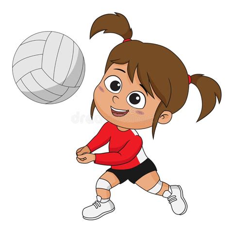 Girl Spiking Volleyball Clipart Vector