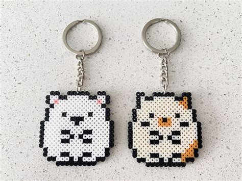 Mr Bear And Ms Cat Pixel Perler Beads Art Can Be Fridge Magnet