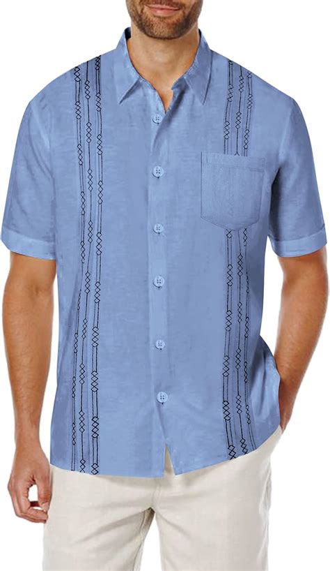 Amazon Coofandy Camisa De Lino De Manga Corta Para Hombre