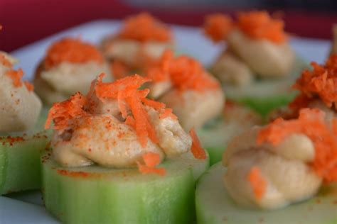 Easy Party Appetizer Hummus Cucumber Bites Feisty Frugal And Fabulous