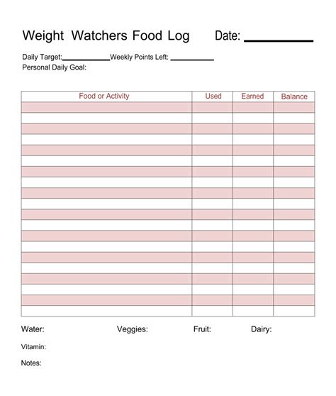 10 Best Free Printable Weight Watchers Journal Pdf For Free At Printablee