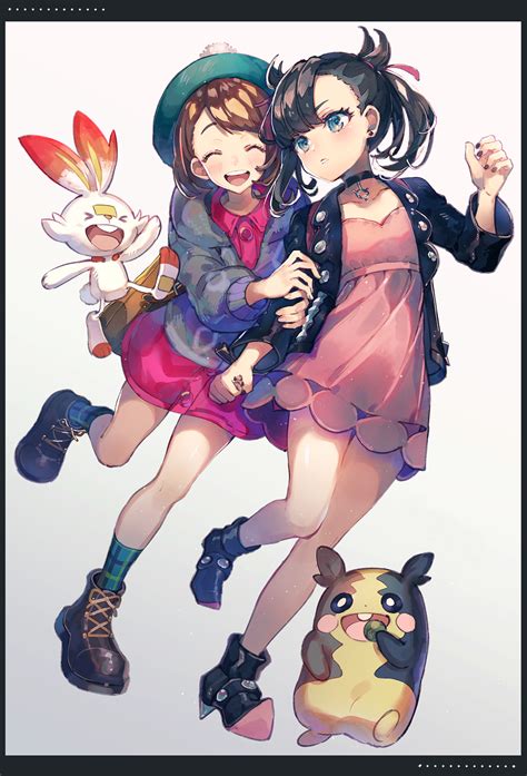 Marnie Gloria Morpeko Morpeko And Scorbunny Pokemon And 1 More