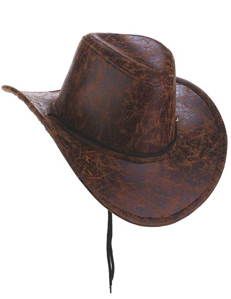 Cappello Da Cowboy Marrone Imitazione Cuoio Per Adulto Cappellie