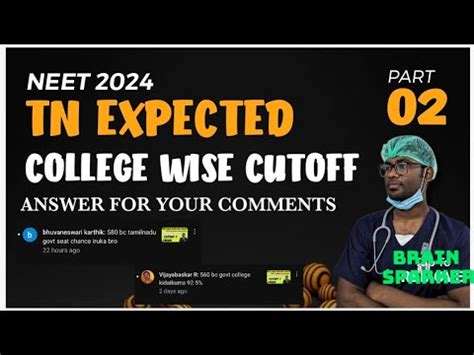 Neet Tn College Wise Expected Cutoff Part Doubt