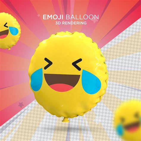 Premium Psd Tears Of Joy Emoji Balloon D Rendering Premium Psd