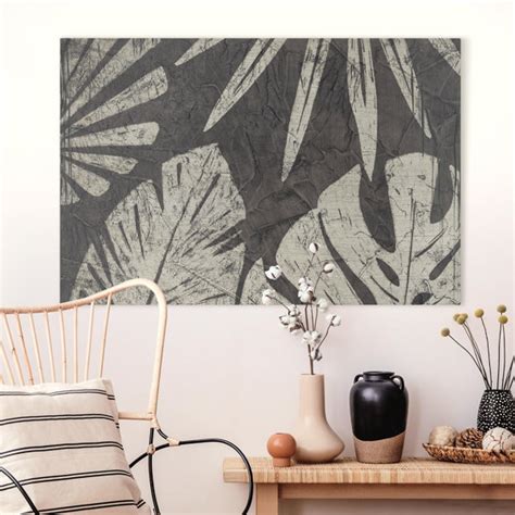 Sansibar Home Leinwandbild Palm Leaves Against Dark Grey Wayfair De